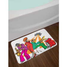 Jazz Band on Stage Bath Mat