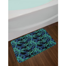 Leaves Dark Background Bath Mat