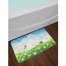 Spring Time Sunny Landscape Bath Mat