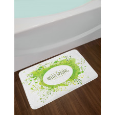 Green Leaves Corolla Circle Bath Mat