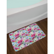 Watercolor Look Bouquet Art Bath Mat