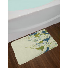 Flock of Flying Pigeons Bath Mat