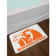 Man Playing Palm Tree Bath Mat