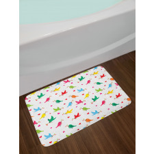 Heart Branches Colorful Bath Mat