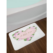 Heart Shaped Vintage Art Bath Mat