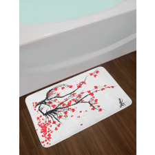 Watercolor Summer Garden Bath Mat