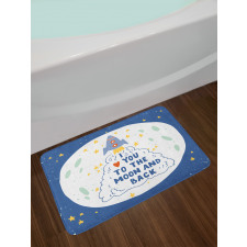 Space Travel Cloud Stars Bath Mat