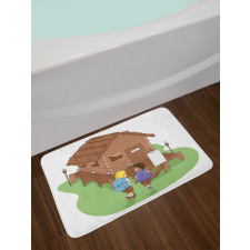 2 Kids Heading to Lodge Bath Mat