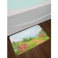 Country Village Cartoon Bath Mat