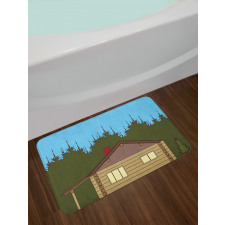 Rustic Cabin in Nature Bath Mat