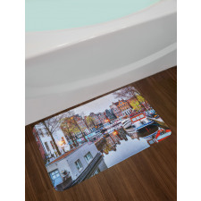 Small Boats on Amstel River Bath Mat