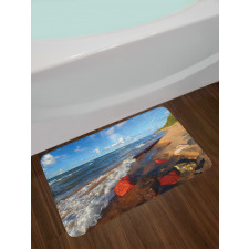 Beachy Summer Scenery Bath Mat