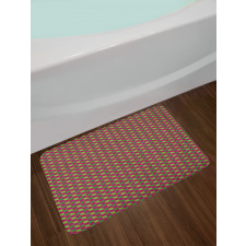 Retro Geometric Items Bath Mat