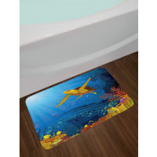 Coral Reef Fish Turtle Bath Mat