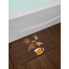 Bear Deer Beer Pub Magic Bath Mat