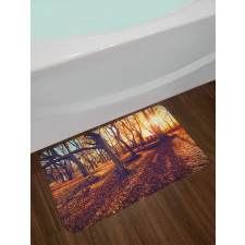 Sunset Forest Trees Bath Mat