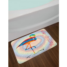 Rainbow Colored Birds Bath Mat