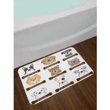 Boston Terrier Dogs Bath Mat