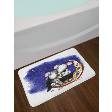 Valentines Couple Wedding Bath Mat