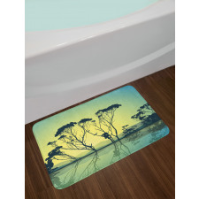 Tree Silhouettes Scenic Bath Mat