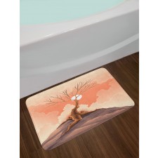 Lonely Tree on Cliff Bath Mat