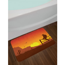 Wild West Sunset Scene Bath Mat