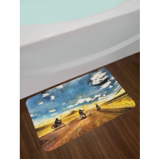 Motorcycles Countryside Bath Mat