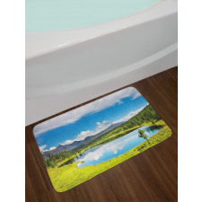 Sky Mountain Landscape Bath Mat