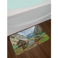 Alpine Mountains View Bath Mat