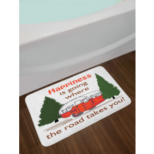 Travel Themed Typography Bath Mat