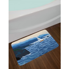 Sailboat on Water Outdoor Bath Mat