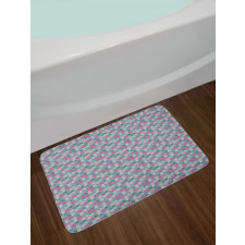 Leafy Branch and Roses Motif Bath Mat