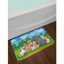 Park Landscape and Dogs Bath Mat