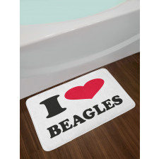 I Love Beagles Lettering Bath Mat