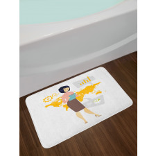 Businesswoman Notepad Bath Mat