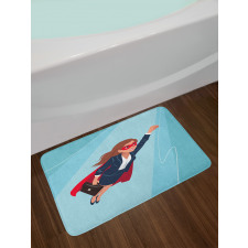 Young Superhero Woman Bath Mat