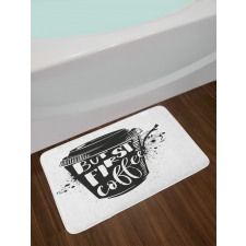 Black White Cup Bath Mat