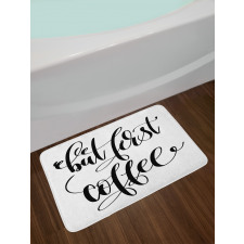 Black White Text Bath Mat