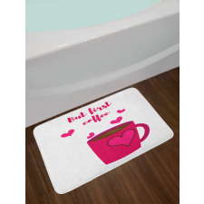 Text and Hearts Bath Mat