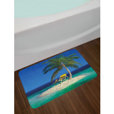 Chair Under a Palm Tree Bath Mat