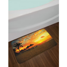 Romantic Sunset Scenery Bath Mat