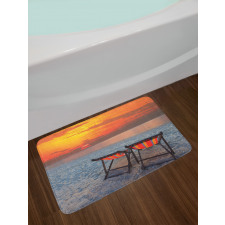 Beach with Colorful Sky Bath Mat