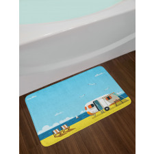 Coastline Clouds Scenery Bath Mat