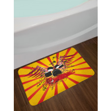 Grunge Style Music Equipment Bath Mat