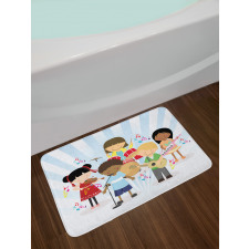 Children Performing Happily Bath Mat