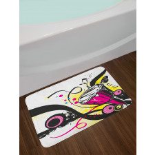 Retro Musical Abstract Art Bath Mat