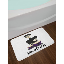 Beatnik Wording Cool Drummer Bath Mat