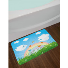 Meadow Butterfly Rainbow Bath Mat