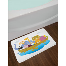 Boat Journey Cartoon Bath Mat