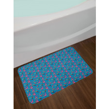 Colorful Spiky Cactus Pattern Bath Mat